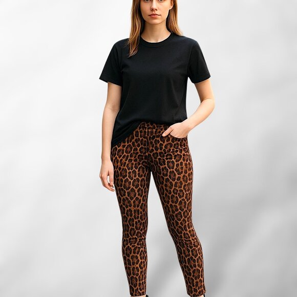 Lisa Rinna Collection Printed Leopard Ankle Jeans / Pants SIZE 0 / XXS - NEW - Picture 1 of 6